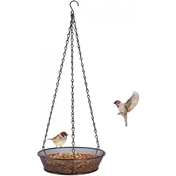 Mangeoire Oiseaux Extérieur Suspendue Blanche - Abreuvoir Et Plateau Pour Jardin Et Balcon