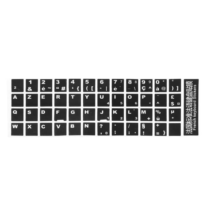 Lot 2 AUTOCOLLANTS STICKERS AZERTY POUR CLAVIER PC TOUCHE FRANÇAIS NOIR -  Cdiscount Maison