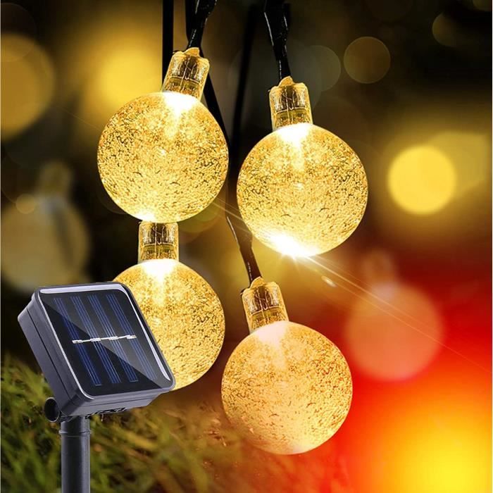 Guirlande lumineuse solaire à LED - 10 m - 40 LED - Pour extérieur