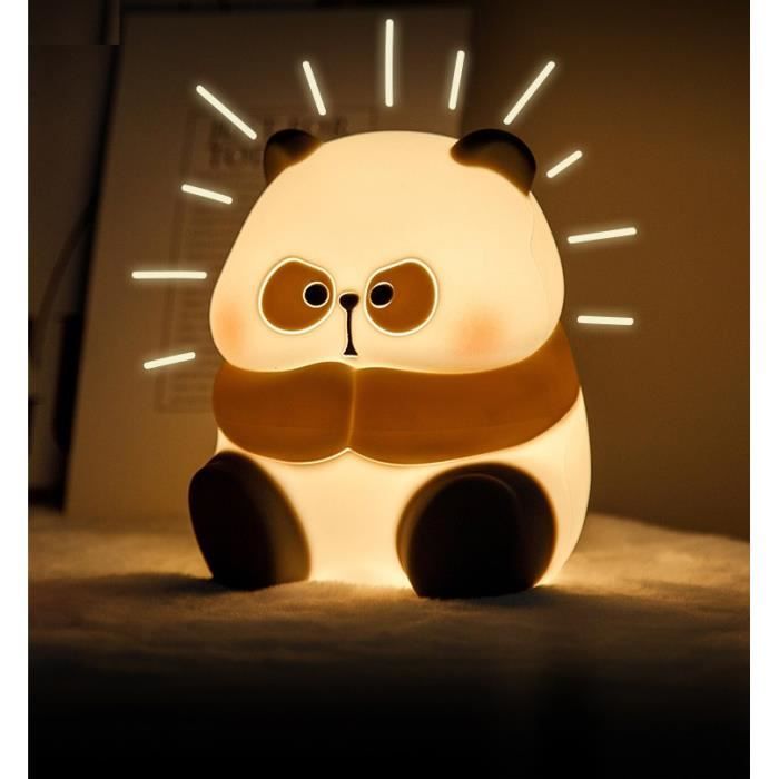 Veilleuse bébé Lampe de nuit en forme de panda silicone avec télécommande USB rechargeable silicone veilleuse avec veilleuse