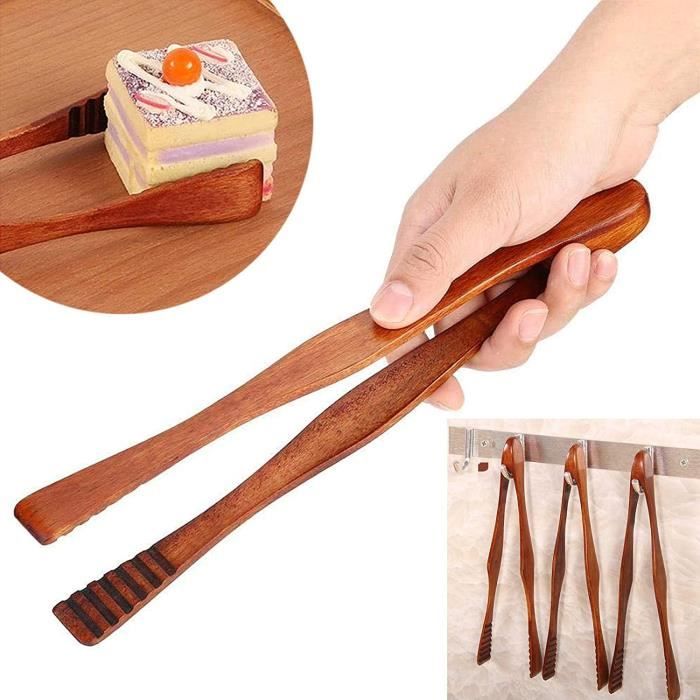 Lot De 2 Pinces à Toast En Bambou Magnétiques - Antidérapantes, 18cm Et 22cm, Pour Cuisine Et Apéro - 8