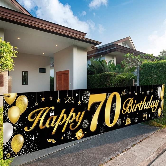 70 Ans Deco Anniversaire 70e Joyeux Anniversaire Banniere Guirlande 70e Anniversaire Guirlande Drapeaux Noir Or Decoration70 D Rsq Cdiscount Maison
