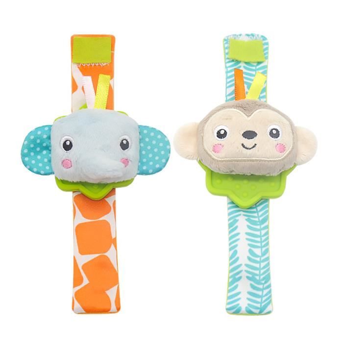 Hochet Jouet A Hochet Pour Bebe 1 Paire De Travail Fin Ultra Doux Utile 0 12 Mois Singeelephant Style A 1 Cdiscount Puericulture Eveil Bebe