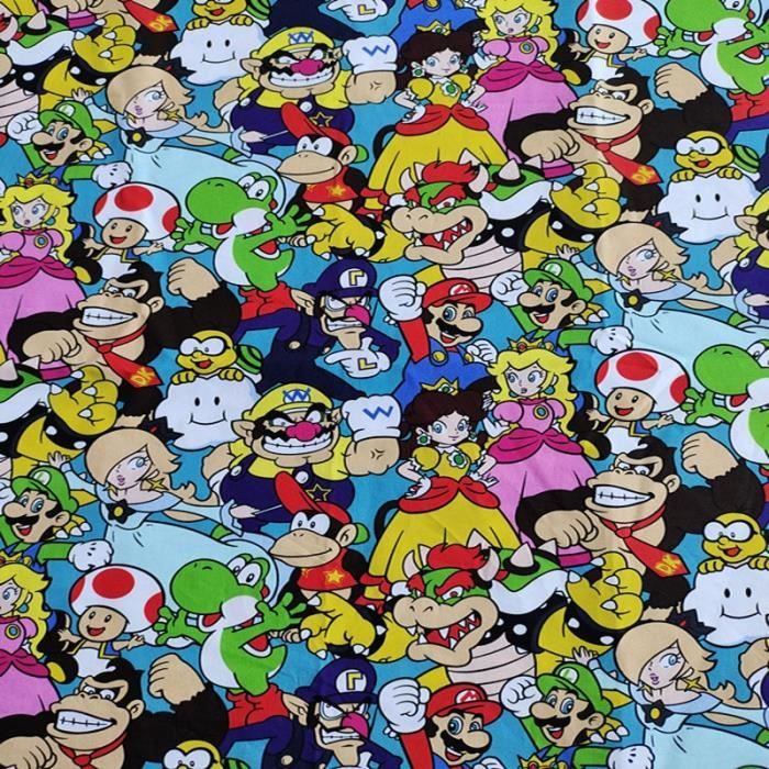 Tissus Bande Dessinee Super Mario Bros Famille Coton Tissu Pour Bebe Fille Vetements Hometextile Ensemble Type 1meter 100x140cm Cdiscount Beaux Arts Et Loisirs Creatifs