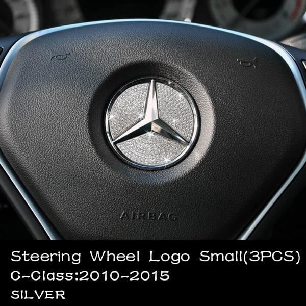 Décoration Véhicule,Pour Mercedes Benz Accessoires Classe C W204 W205 AMG  Autocollant Bling Pièces Intérieures - Type 2Silver