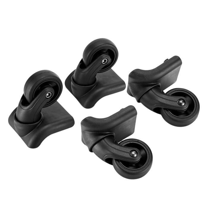 Paire De Roulettes Pivotantes 360° Pour Valise - Noir, Plastique Dur, Neuves