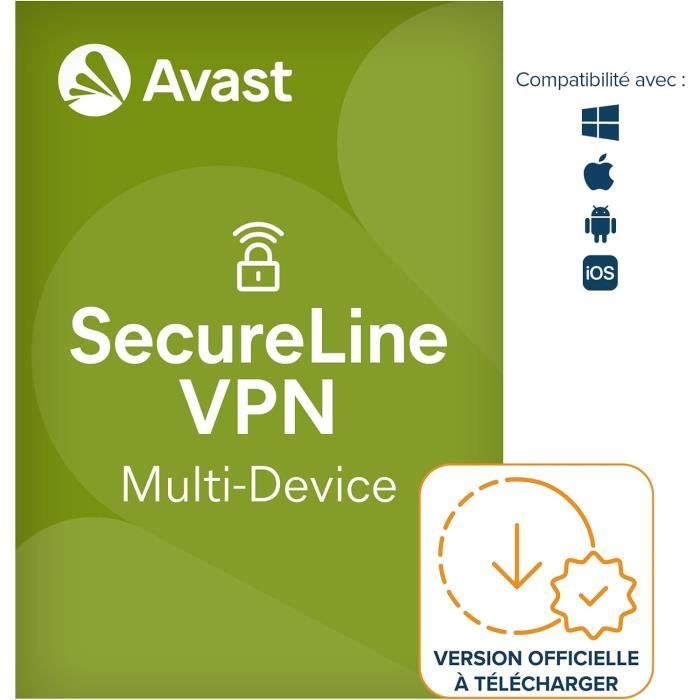 Avast VPN SecureLine 2024 - ( 3 Ans / 5 Appareils ) | Réseau Privé Virtuel (VPN) pour la Protection de la Vie Privée | Version Téléc
