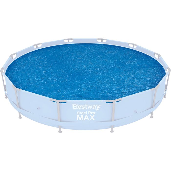 Bâche solaire pour piscine ronde 366cm - Bestway - Tubulaire - Bleu