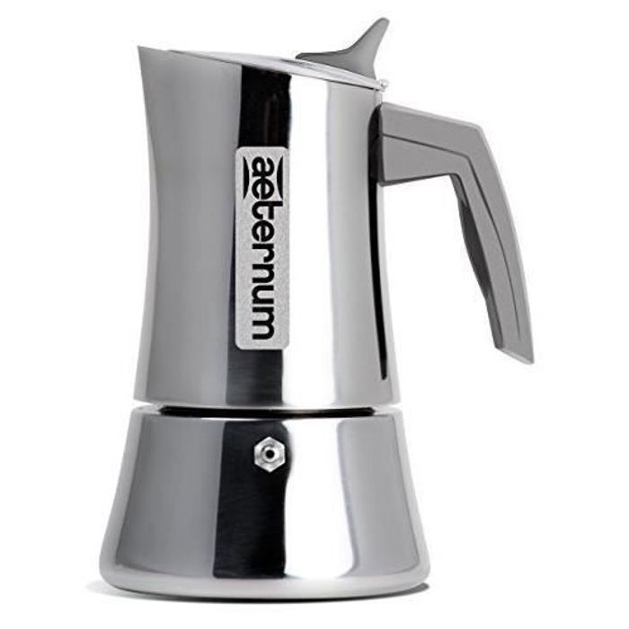 Divina Aeternum Cafetière 2 tasses en acier inoxydable 18-10, compatible induction