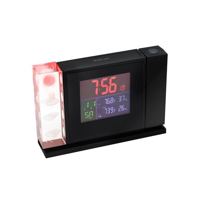 BRESSER MyTime Crystal P couleur Réveil de projection et station météo