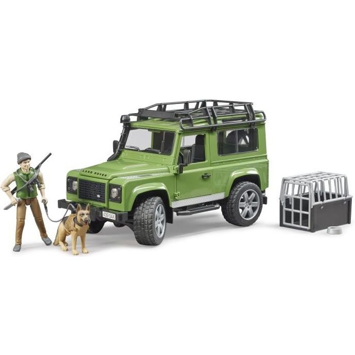 land rover defender station wagon - bruder - pour enfant garçon - figurine forestier et chien