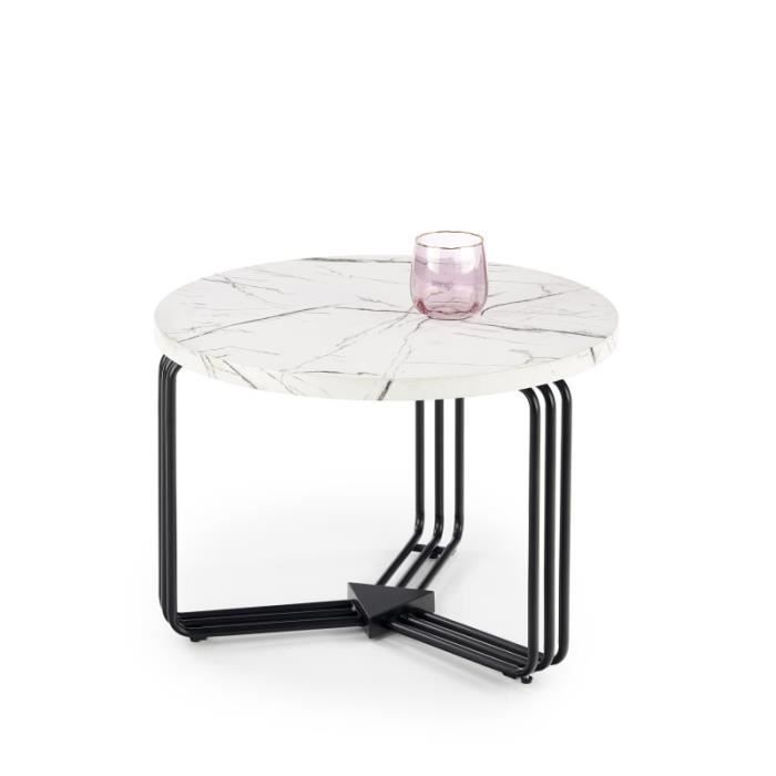 table basse design ronde 55 x 41 cm - blanc