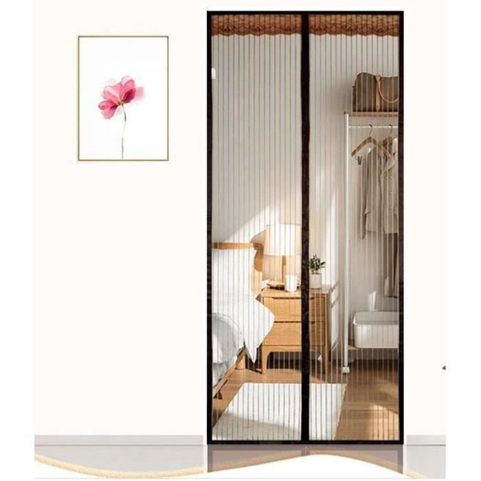 Moustiquaire Fenetre Porte, 180x230cm, Rideau Anti Mouche Insectes Aimantée Fermeture Automatique Ideal Pour Chien Chat, Moustiquaire Magnetique Pour Chambre Jardin, Blanc, Personnalisable