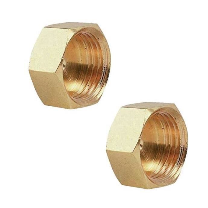 2x BOUCHON LAITON FEMELLE A VISSER 12x17 MM PLOMBERIE EMBOUT RACCORD TUYAU  - Cdiscount Bricolage