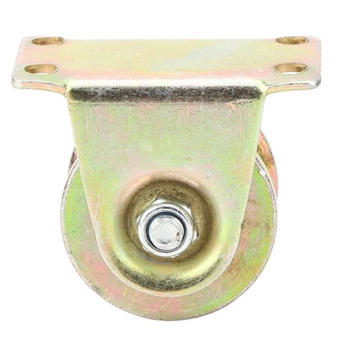 Lot De 4 Roues à Gorge En U Industrielles 32 Mm – Roulette Rigide Acier Galvanisé, Charge 1000 Kg, Pour Portail Coulissant, Rail Tube Rond