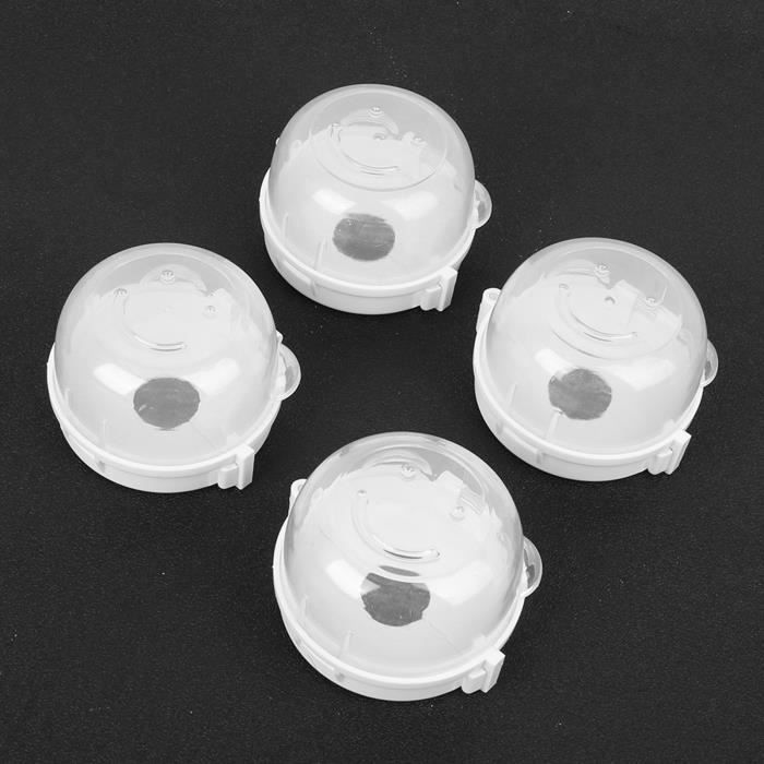 Lot De 8 Boutons De Sécurité Pour Cuisinière – Protections Transparentes/noires, 6x4 Cm, Pour Enfants