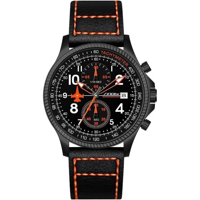 Montre Bracelet Homme Style Vintage - Chronographe Multifonction (non Testée)