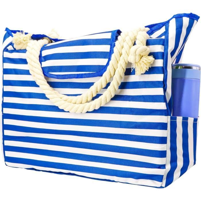 Lekespring XXL Grand Sac de Plage Femme avec Compartiment