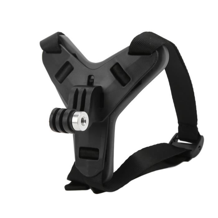 Support Téléphone Ou Caméra Pour Casque Moto - Fixation Mentonnière, Compatible Toutes Marques - Noir, Matériau PVC/ABS