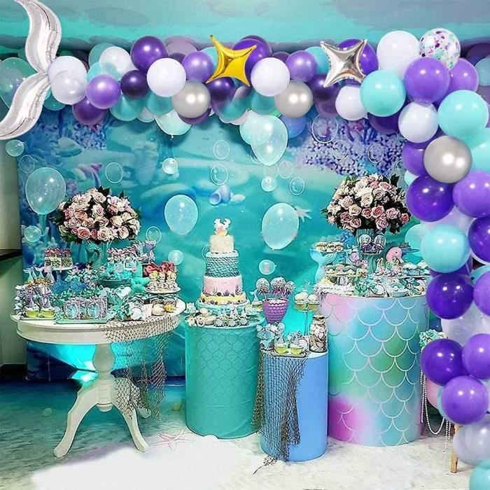 Décoration Anniversaire Fille Reine des Neiges Guirlande Ballons Neiges  Bleu Blanc Violet pour Fête Anniversaire Fille - Cdiscount Maison