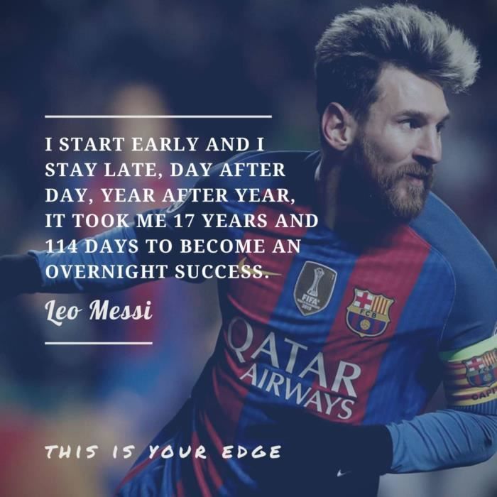 Poster Affiche Leo Messi Barcelone Football Star Citation Inspirante Anglais 31cm X 31cm Cdiscount Maison