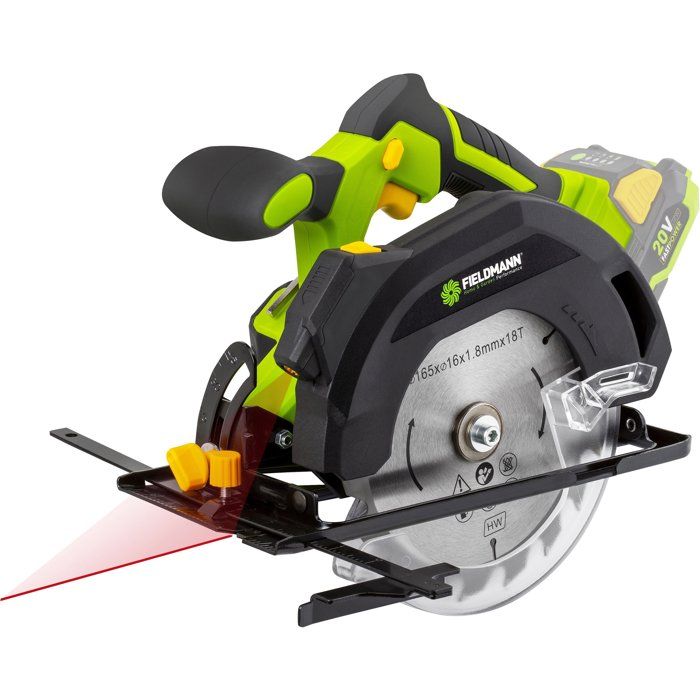 Scie circulaire sans fil FIELDMANN 20V 165 mm Guidage laser Batterie et chargeur non inclus