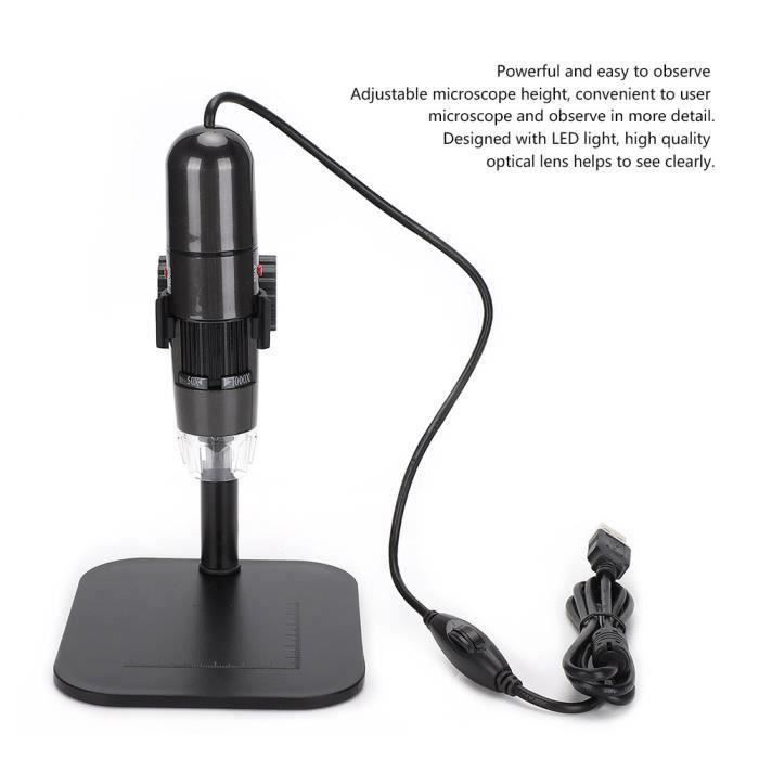 Microscope Numérique 1000x Avec Écran LCD 5.5" HD 1080P - Neuf, 8 LEDs, Support Inclus