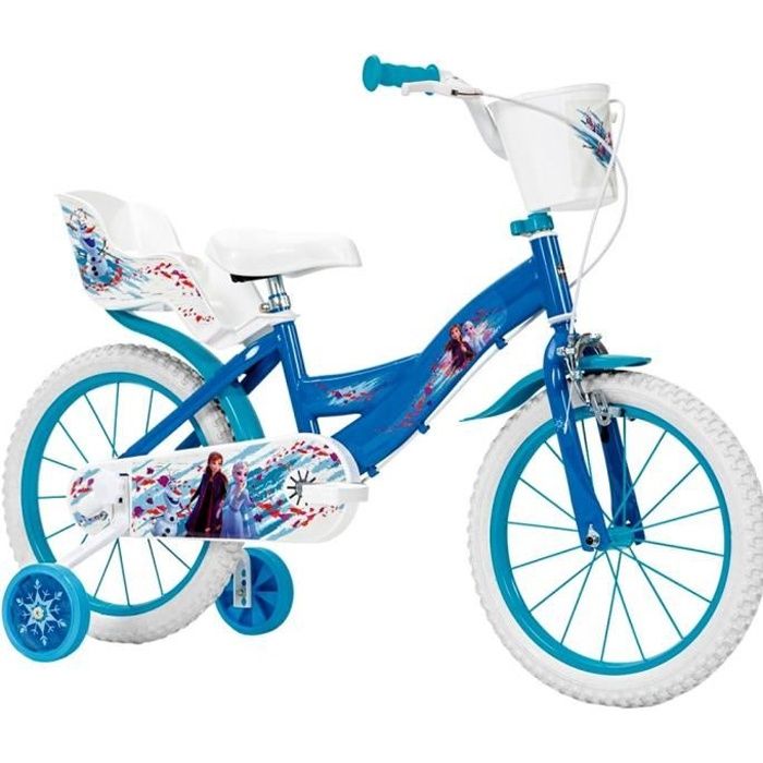 Velo enfant GUIZMAX La Reine des Neiges 16 pouces Stabilisateur Bleu