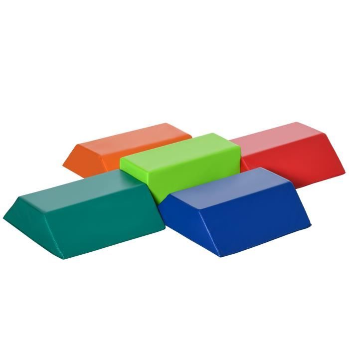 5 blocs de construction en mo 48x19x48cm Multicolore