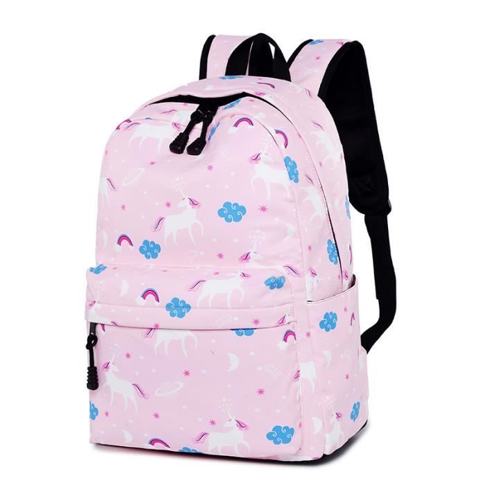 Sac A Dos Scolaire Fille Imprime Licorne Cartable Sac Dos College