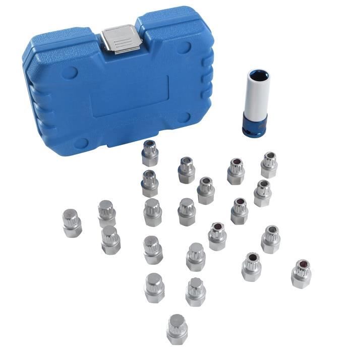 Écrou Antivol Roue Boulons Clé Verrouillage Compatible Vw 23Pcs Serrures Voiture Ensemble