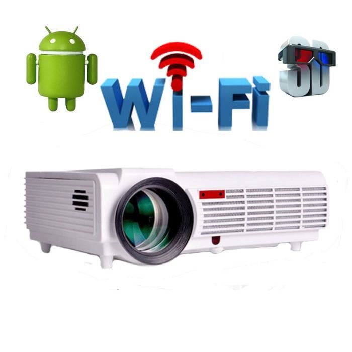 Android WIFI 3000lumen Vidéo HDMI RCA TV Full HD 1080 P Home Cinéma 3D