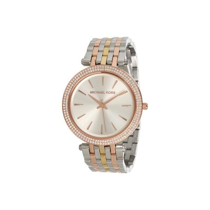 Michael kors darci tri tone watch cheap