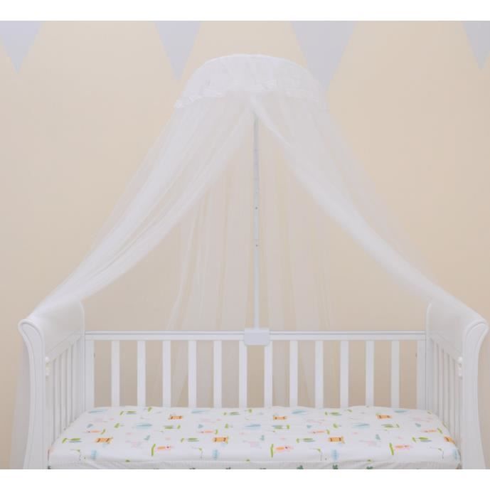 Ciel de Lit Bébé avec Support, Moustiquaire Ronde pour Lit de Bébé contre Insectes Baldaquin Décoratif
