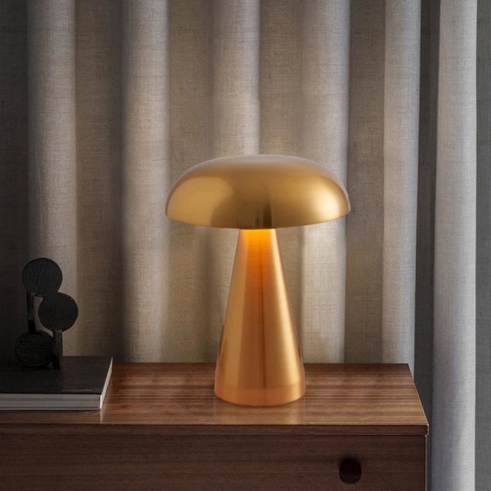 Lampe LED à poser sans fil rechargeable - MOOHOP - Mini - Couleur or - 1 ampoule - 3W - Bureau - Fer Acrylique
