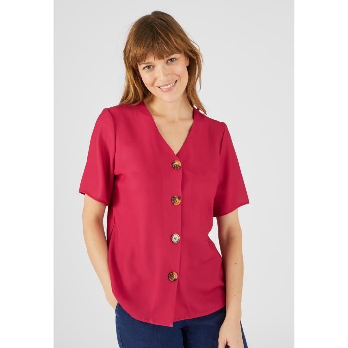 Chemisier Damart Chemisier cr pe uni Cerise