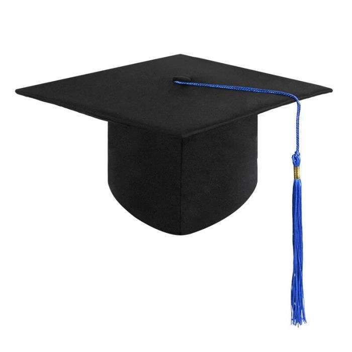 Casquette De Graduation Réglable Avec Pompon - Taille Unique, Couleur Bleue, Pour Remise De Diplômes (école, Collège, Université) - 12