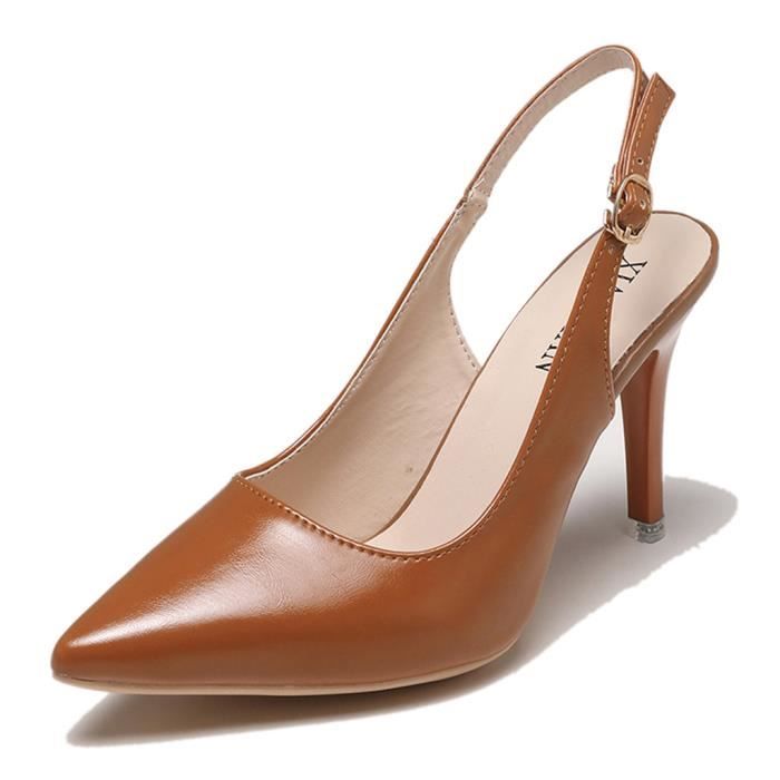 chaussure a talon marron femme