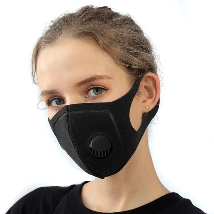 4Pcs Masques d'éponge Réutilisable Stéréo 3D Universels Masque Noir Unisexe  Masque Antipoussière Anti-pollen Coupe-vent
