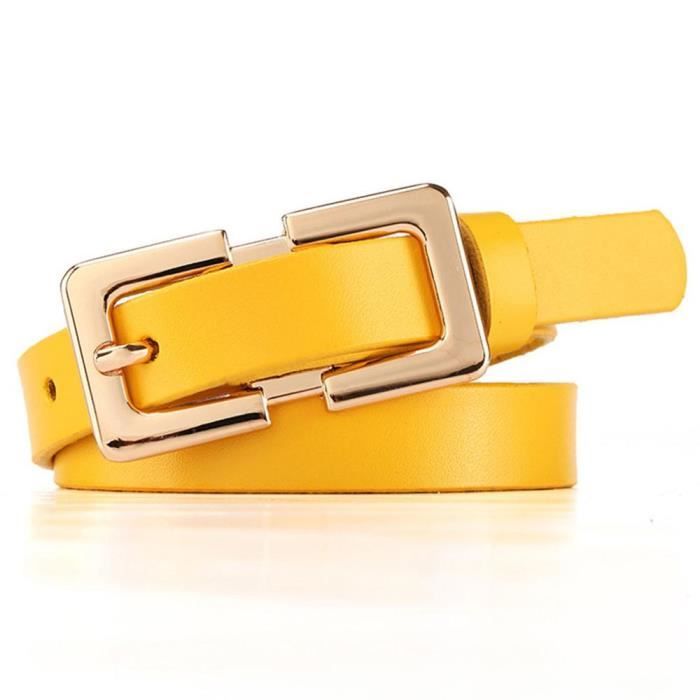 Ceinture En Cuir Véritable Pour Femme - Boucle Créhole Sans Poinçon - Couleur Blanc - Longueur 110 Cm