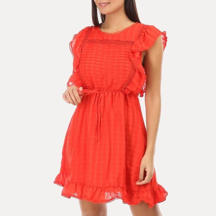 Robe rouge noeud dos store