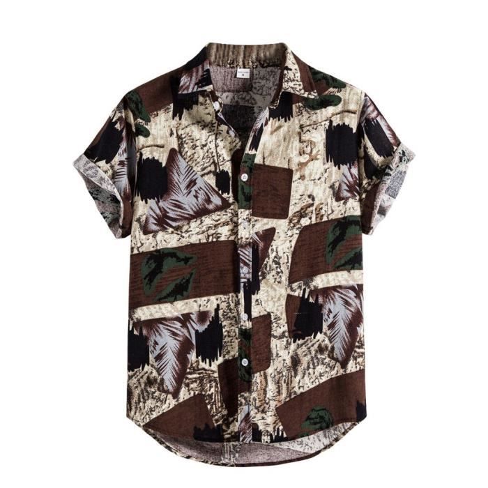 Chemise Hawaïenne Caribbean Joe - Homme, Manches Courtes, Taille M, Bleu, Occasion