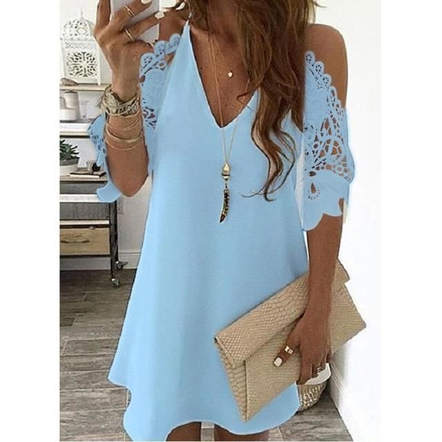 Robe Vintage en dentelle pour femmes imprim Floral paules