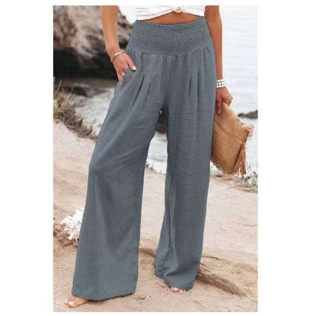 Pantalon femme sales taille haute elastique