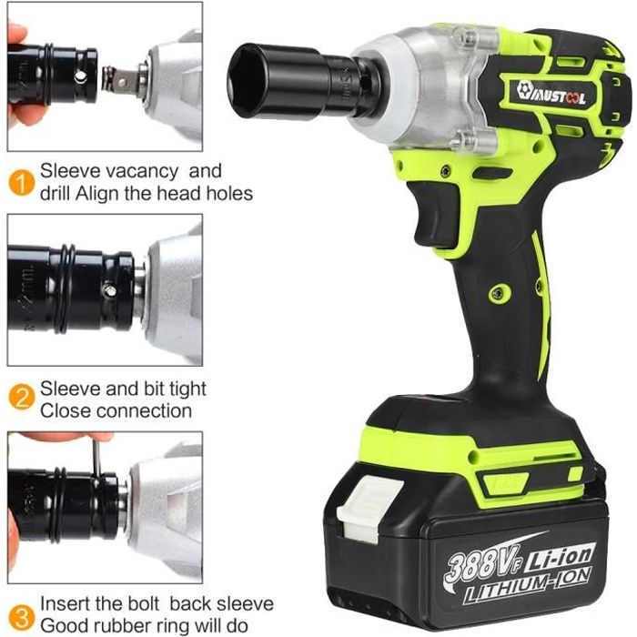 Clé à Choc Sans Fil 800Nm SundpeyPRO - 21V Avec 2 Batteries 4000mAh - 5 Douilles - Pour Voiture Et Bricolage