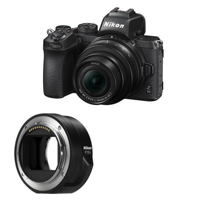 NIKON Hybride Z50 + Objectif Z 16-50 - Appareil photo hybride - 20.9 Mpixels - 4K - Noir