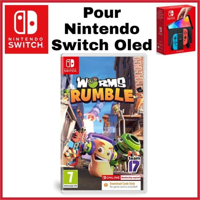 Jeu Nintendo Switch OLED WORMS RUMBLE Jeu MULTIJOUEURS les vers de terre se font la guerre