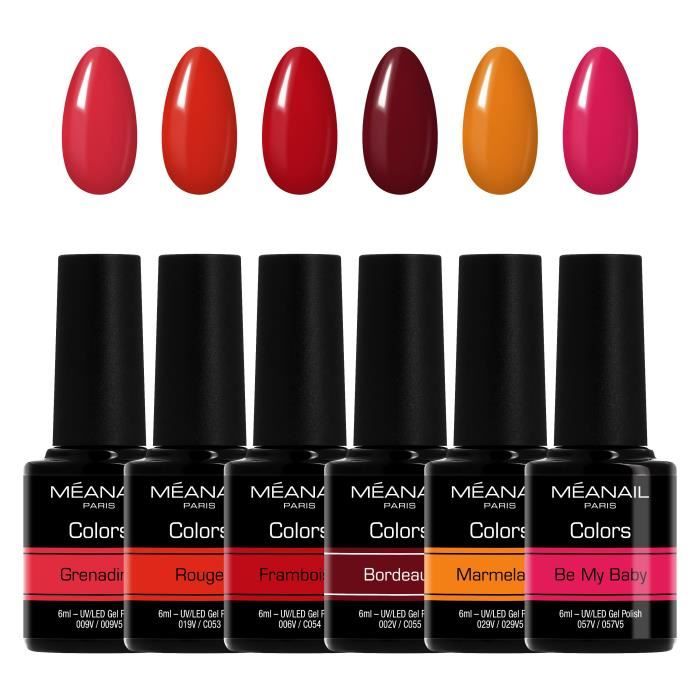 Coffret Rouge 6 Vernis Semi Permanent Vernis Gel 5ml By Meanail Paris Nail Polish Vegan Cruelty Free