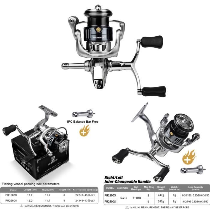 Moulinet Spinning - QINGQUE - PR1500S - 7+1 Roulements - 5.2:1 Rapport ...