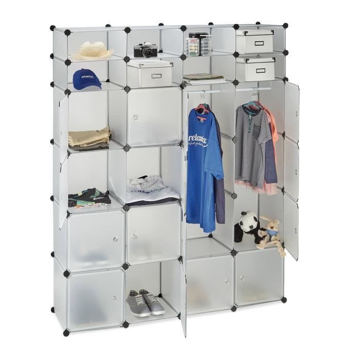 Relaxdays Etagere Cubes Rangement Penderie Armoire 20